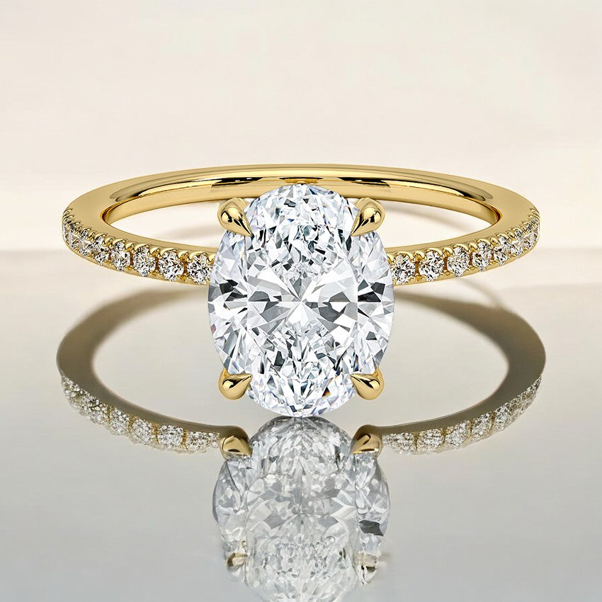 Half-Coverage Lab Grown Diamond Engagement Ring – A Masterpiece of Fine Craftsmanship