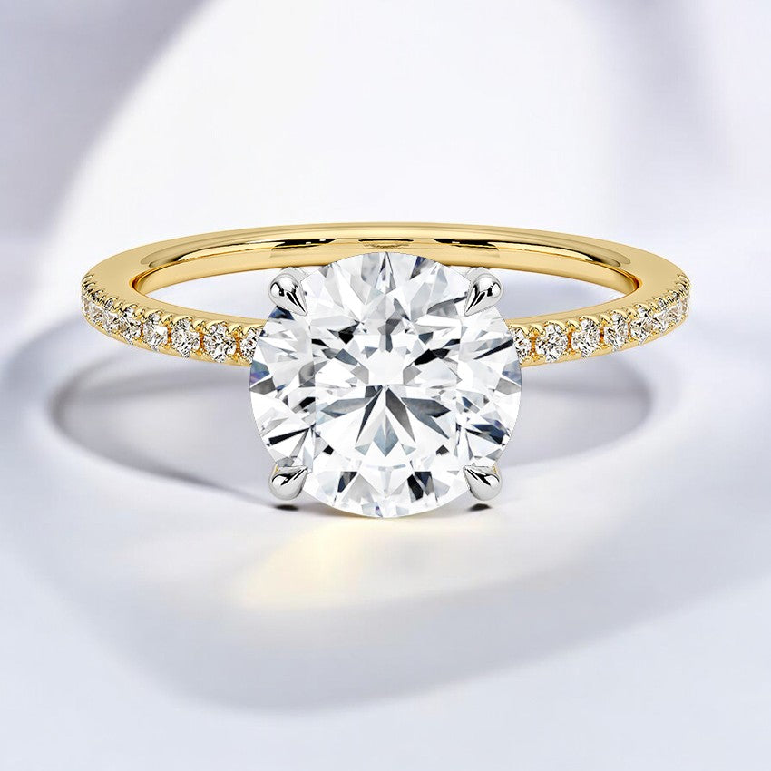 Mixed Metal Lab Grown Diamond Engagement Ring – Refined and Luxurious Statement Piece