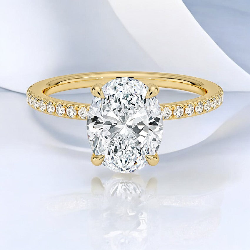 Three-Quarter Coverage Lab Grown Diamond Engagement Ring – Modern Elegance for the Contemporary Bride