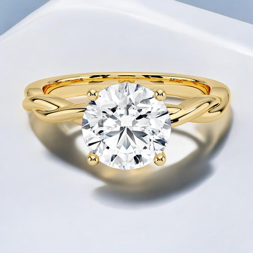 Twisted Vine Hidden Halo Lab Grown Diamond Engagement Ring – Sophisticated and Modern Appeal