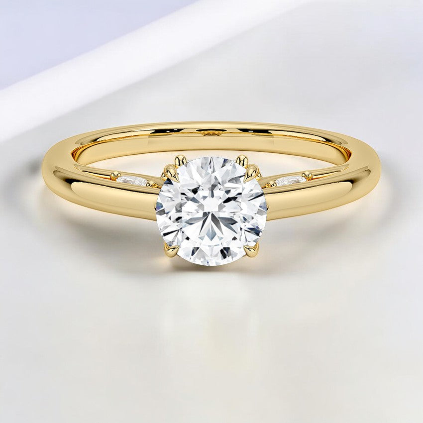 Secret Garden Adorned Gallery Solitaire Engagement Ring β Graceful and Understated Luxury