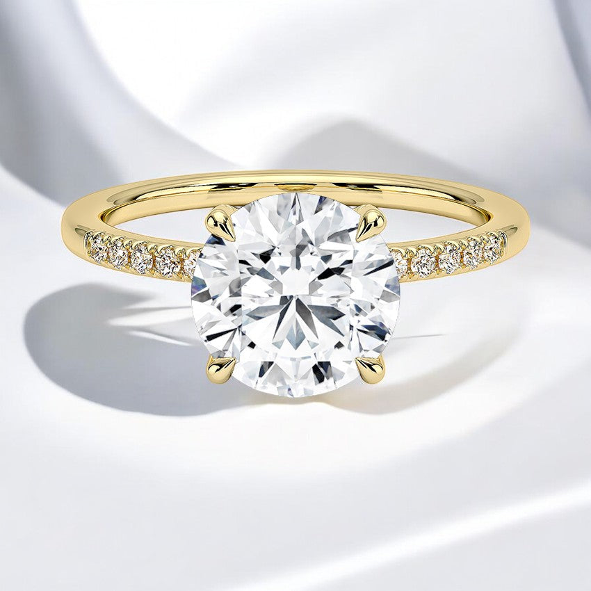 One-Quarter Coverage Lab Grown Diamond Engagement Ring – Bold and Timeless Elegance