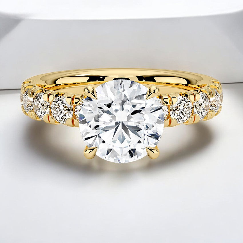 Half Coverage Lab Grown Diamond Engagement Ring β Graceful and Understated Luxury