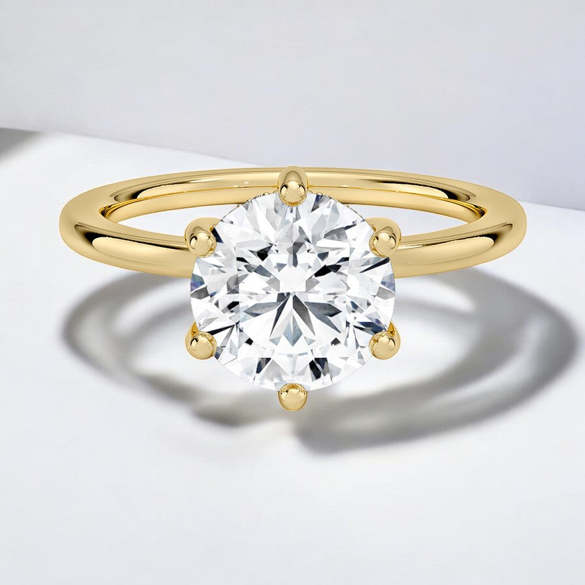 Perfect Fit Six-Prong Lab Grown Diamond Engagement Ring β Charming and Graceful Aesthetic