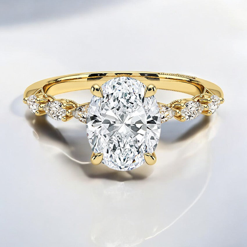 Pear Lab Grown Diamond Engagement Ring β Graceful and Understated Luxury