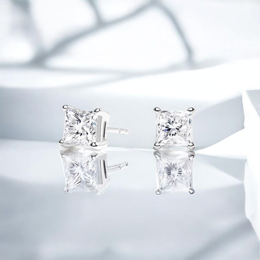 Princess Lab Diamond Stud Earrings