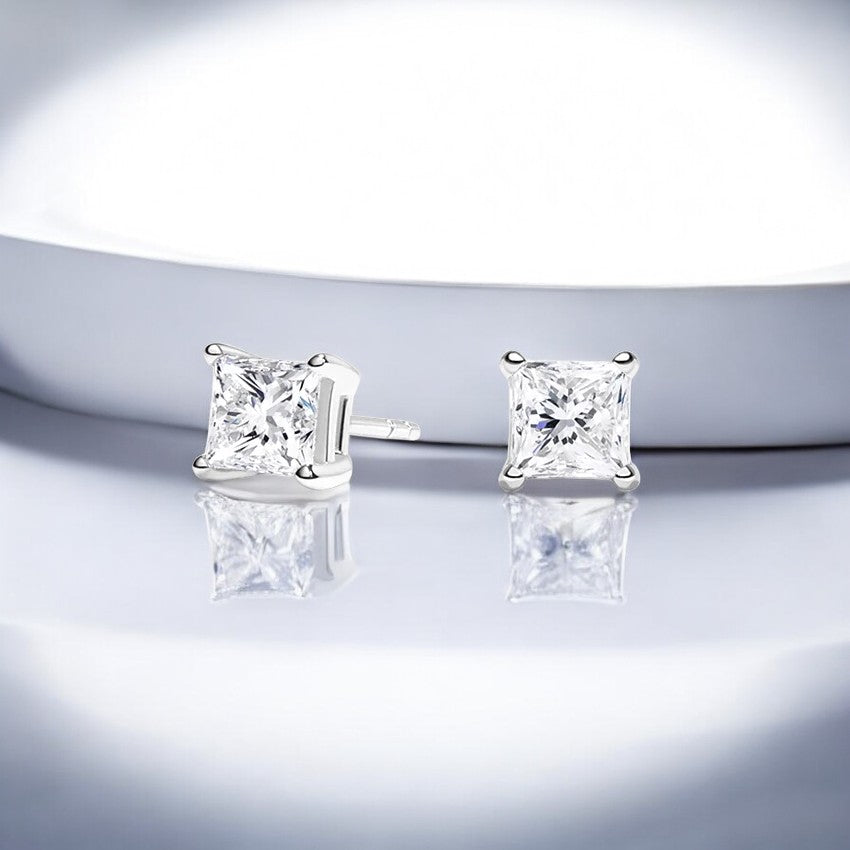 Princess Diamond Stud Earrings