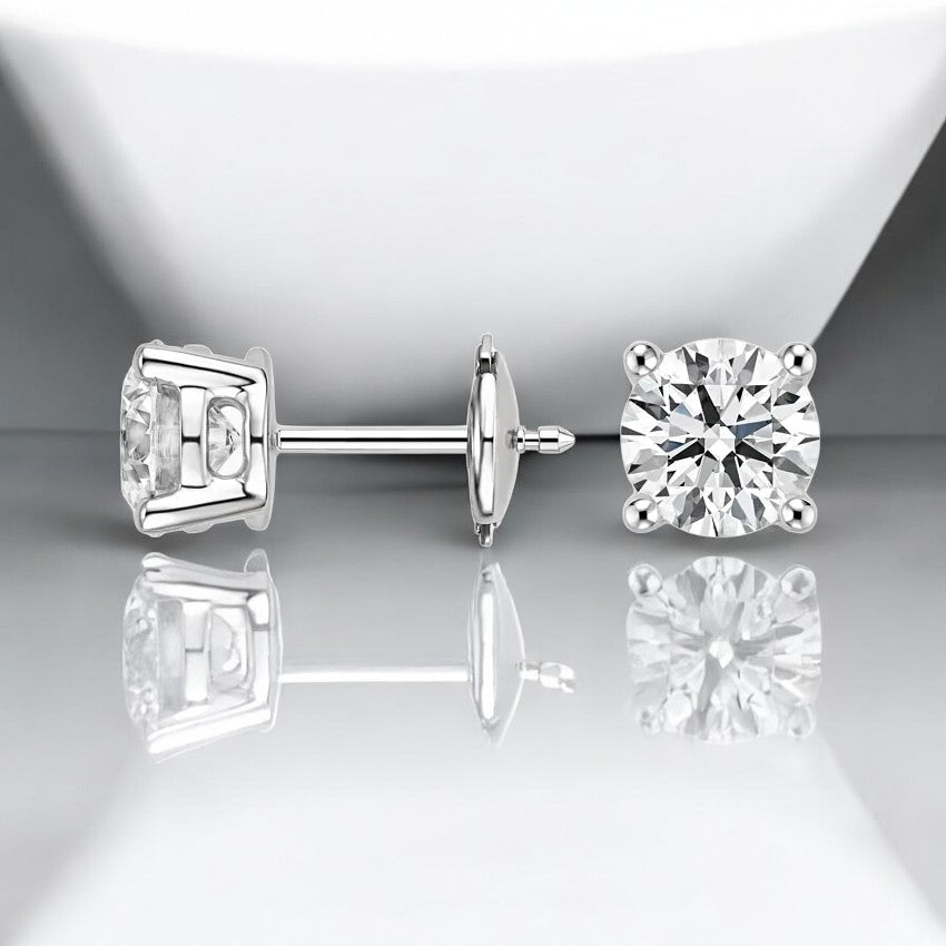 Perfect 4-Prong Certified Lab Diamond Stud Earrings