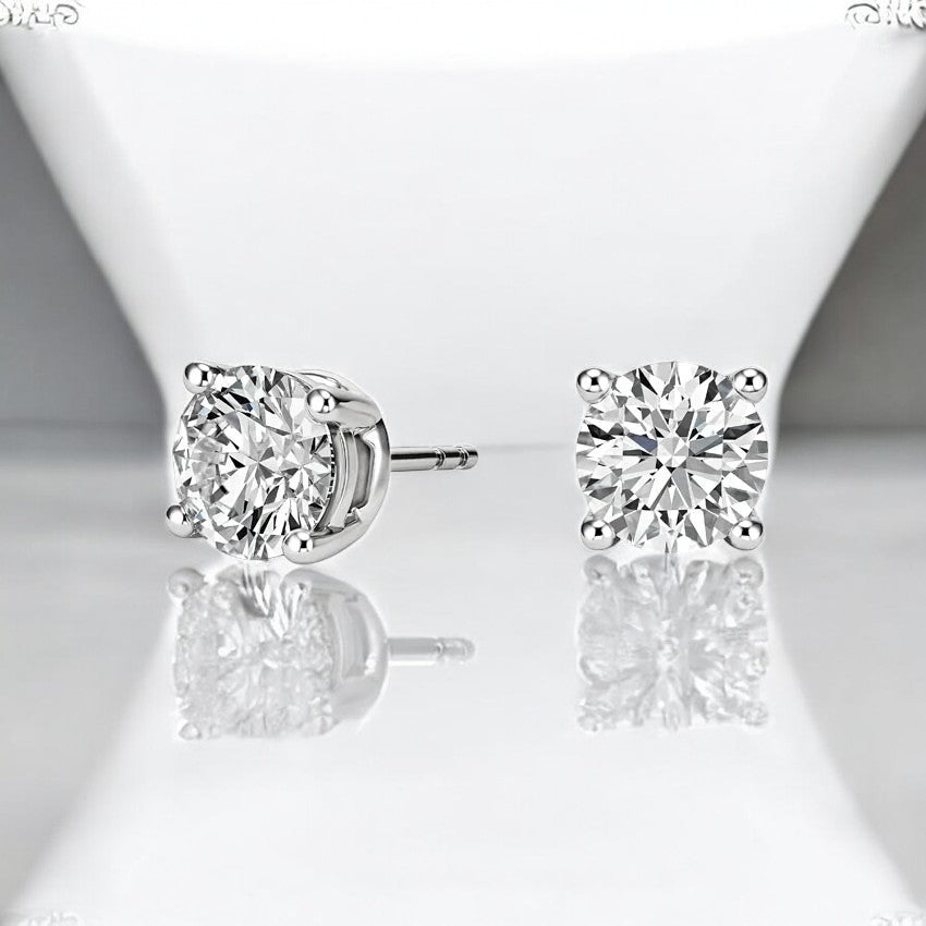 Perfect 4-Prong Certified Lab Diamond Stud Earrings