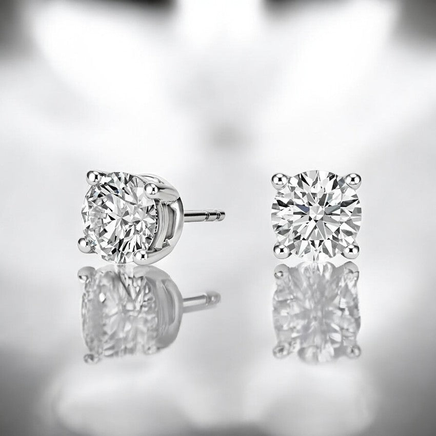 Perfect 3-Prong Diamond Stud Earrings