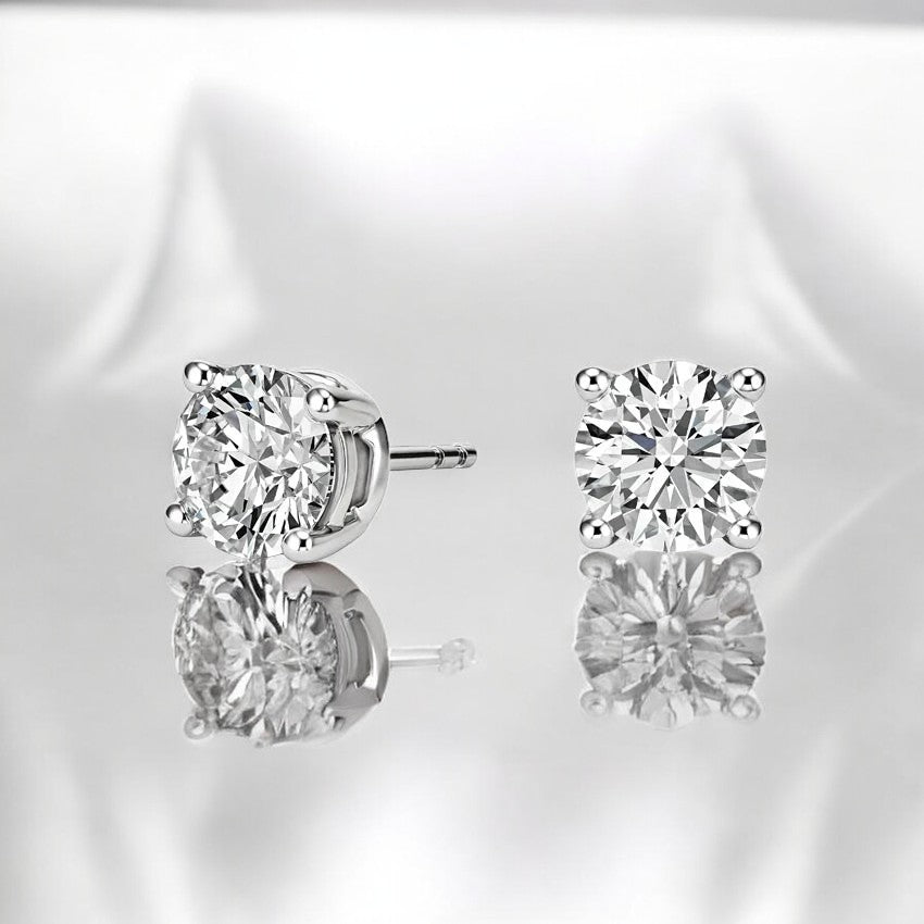 Perfect 4-Prong Lab Diamond Stud Earrings