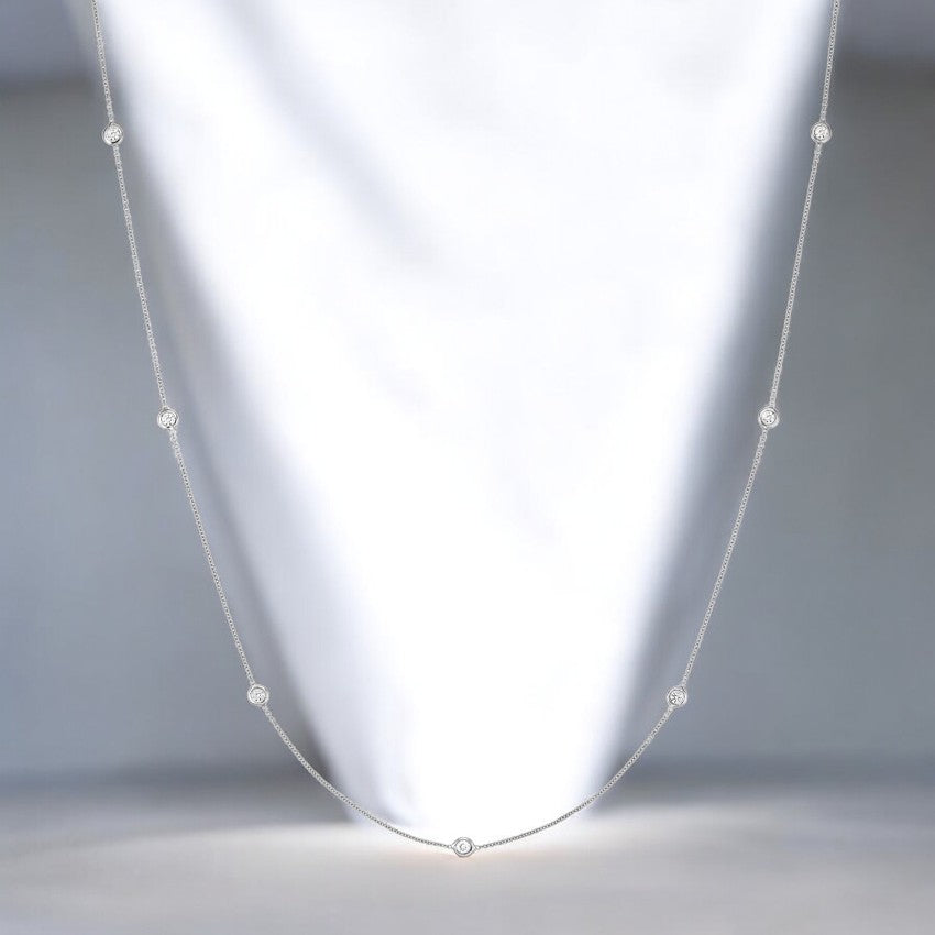 Lab Diamond 18 In. Bezel Necklace
