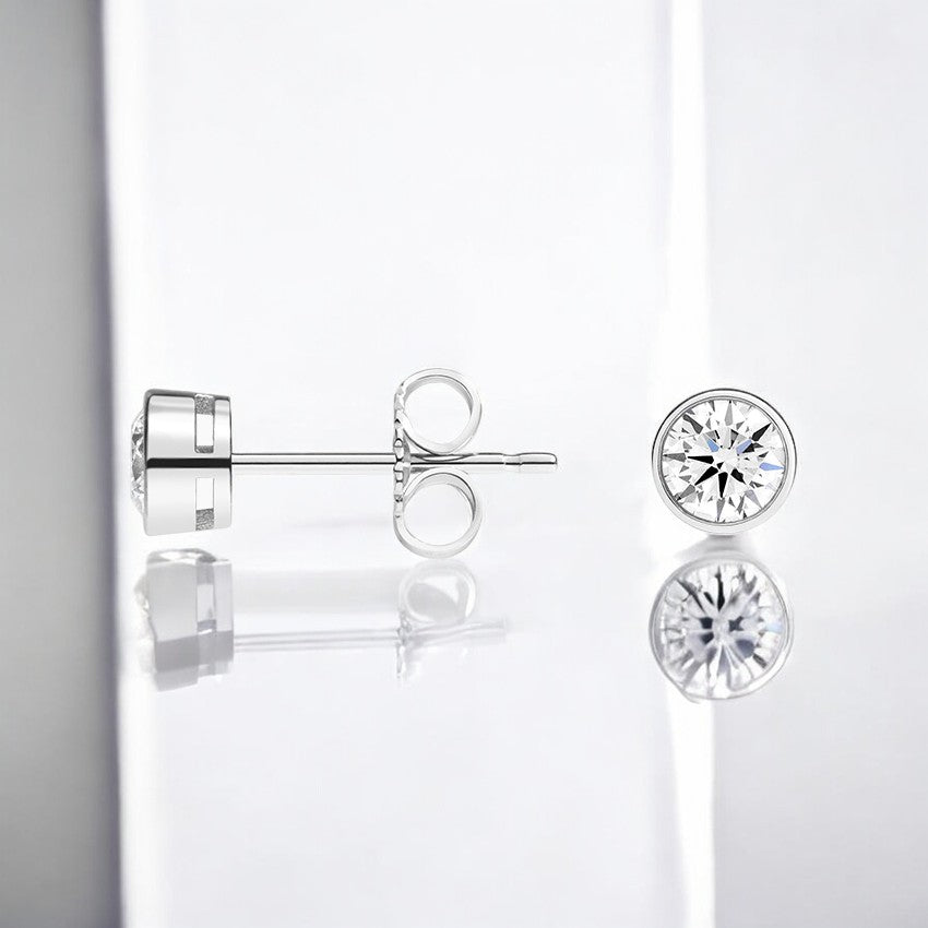 Diamond Bezel Stud Earrings