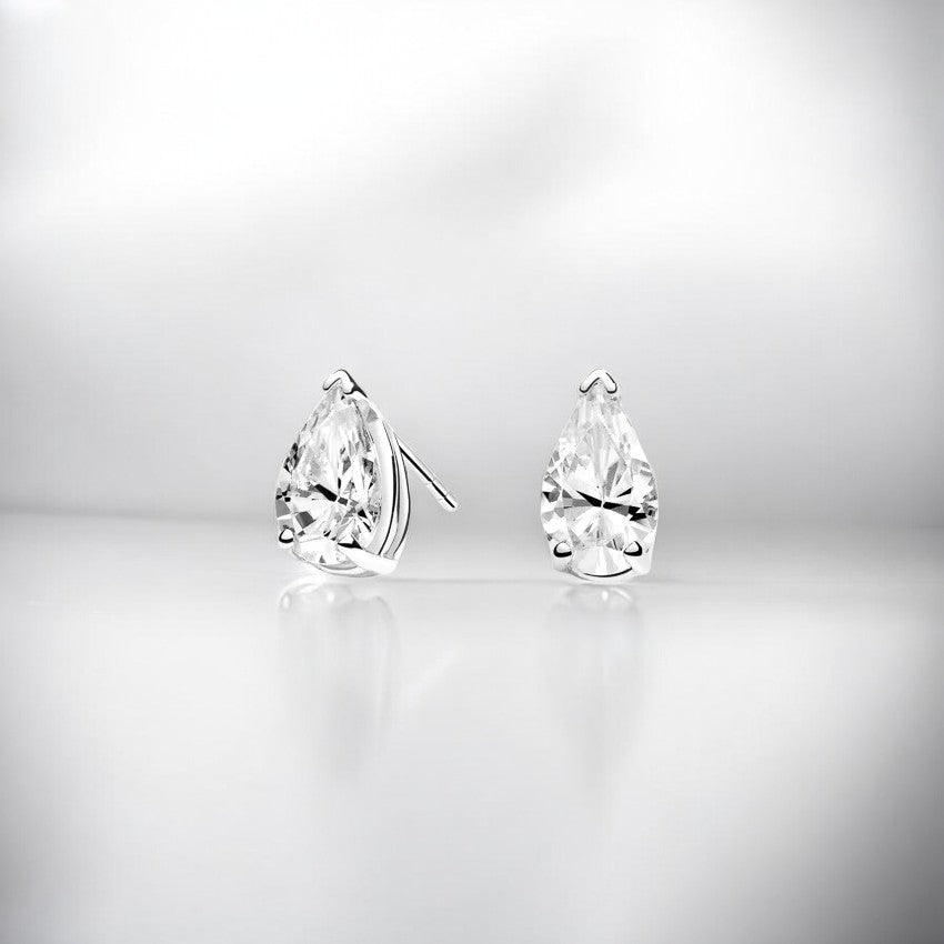 Pear Diamond Stud Earrings