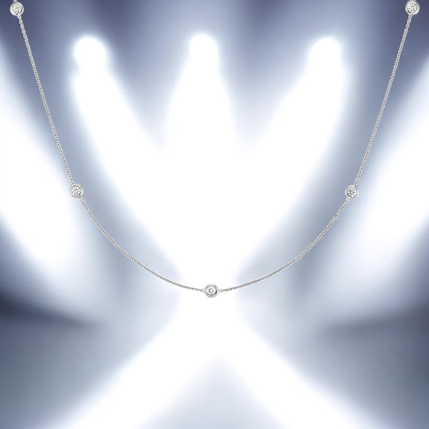Lab Diamond 18 In. Station Necklace