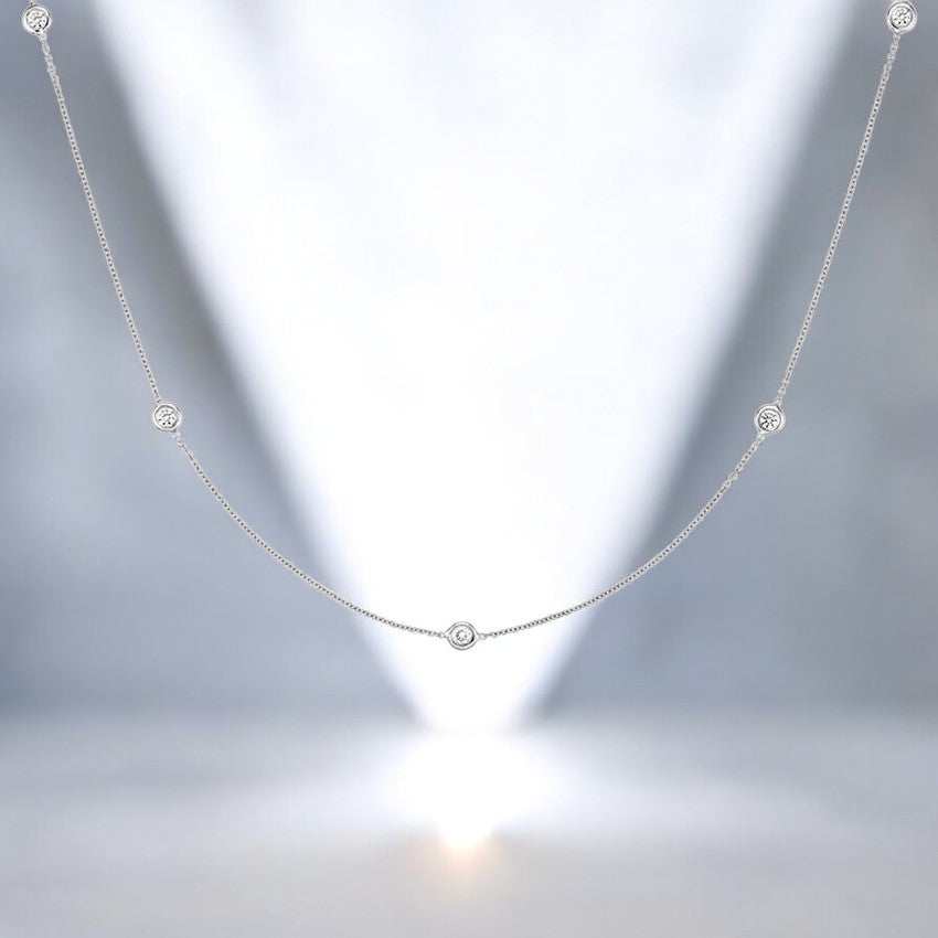 Lab Diamond 18 In. Bezel Necklace