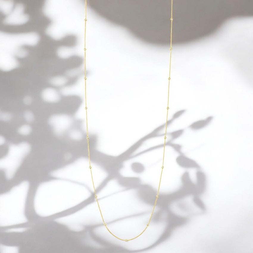 Lab Diamond 36 In. Bezel Necklace