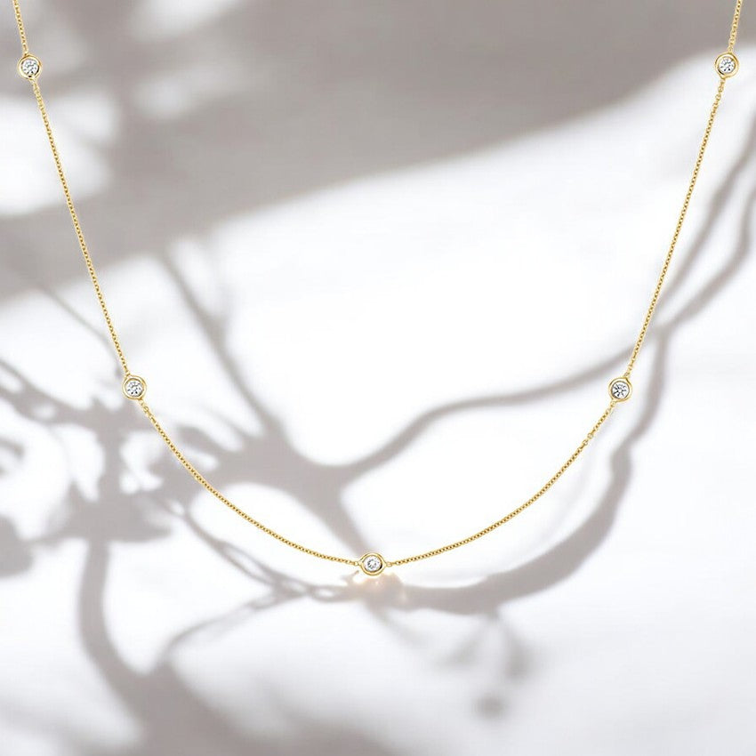 Lab Diamond 36 In. Bezel Necklace