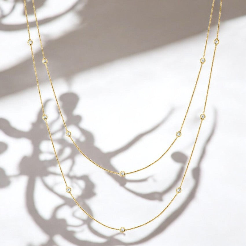 Lab Diamond 36 In. Bezel Necklace
