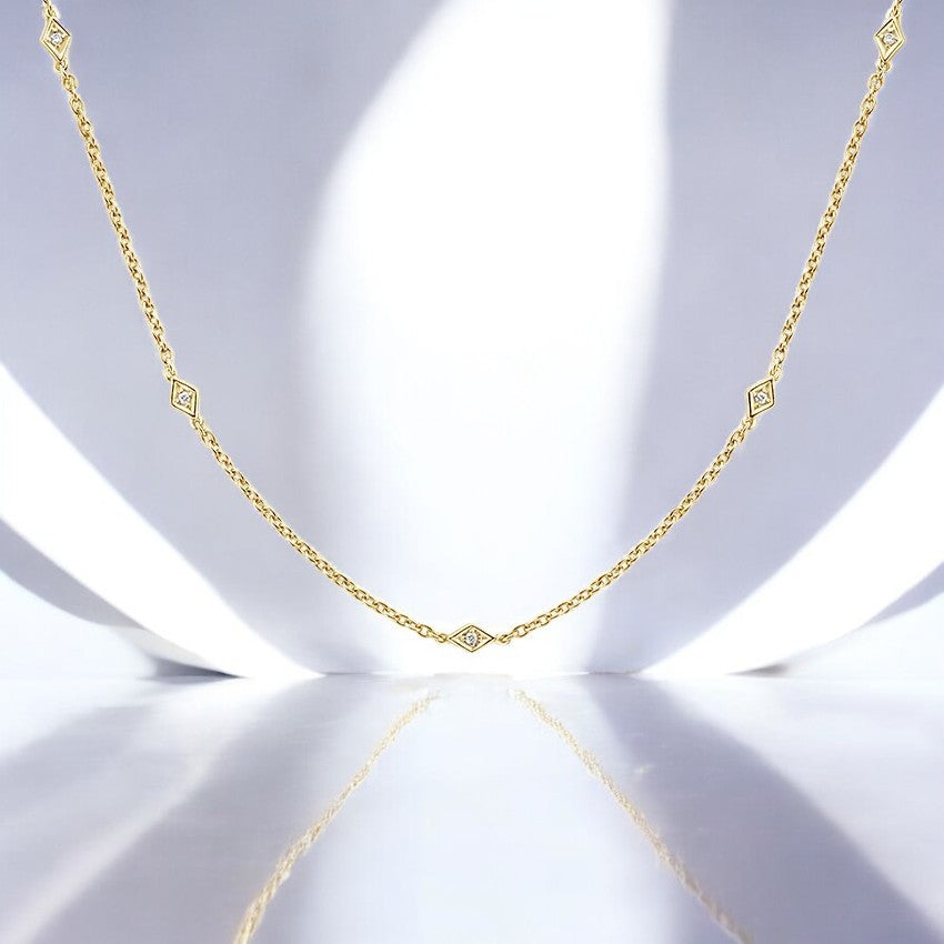 Lab Diamond Station Necklace