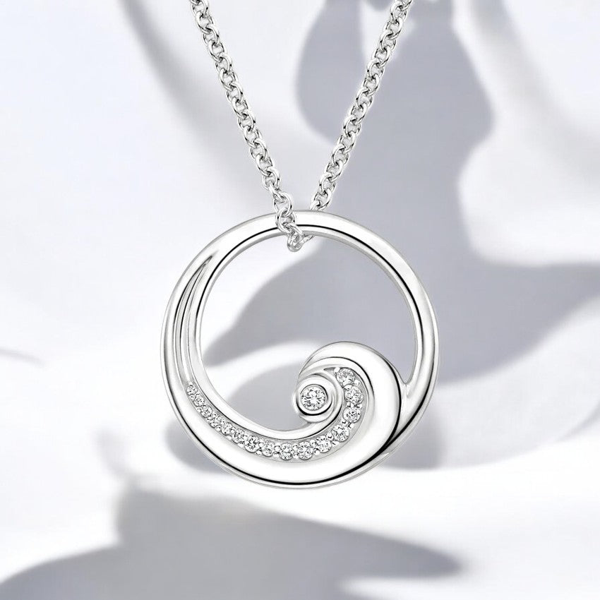 Wave Lab Grown Diamond Pendant