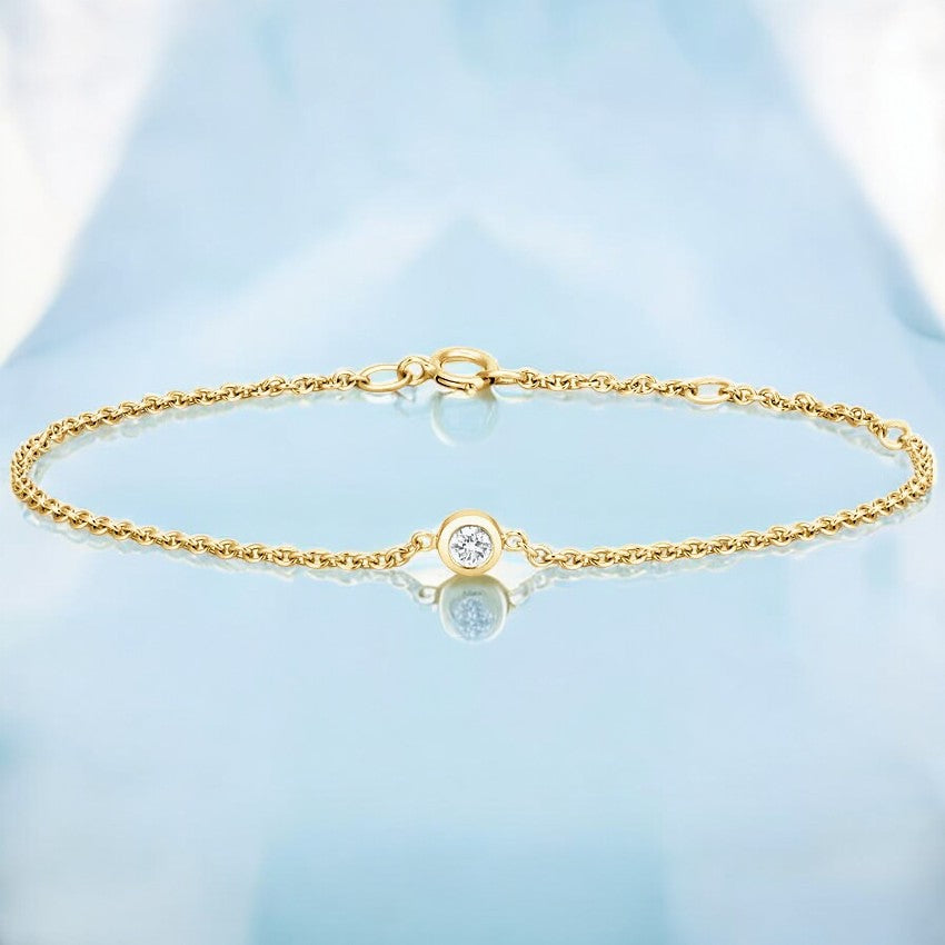 Round Lab Grown Diamond Bezel Bracelet