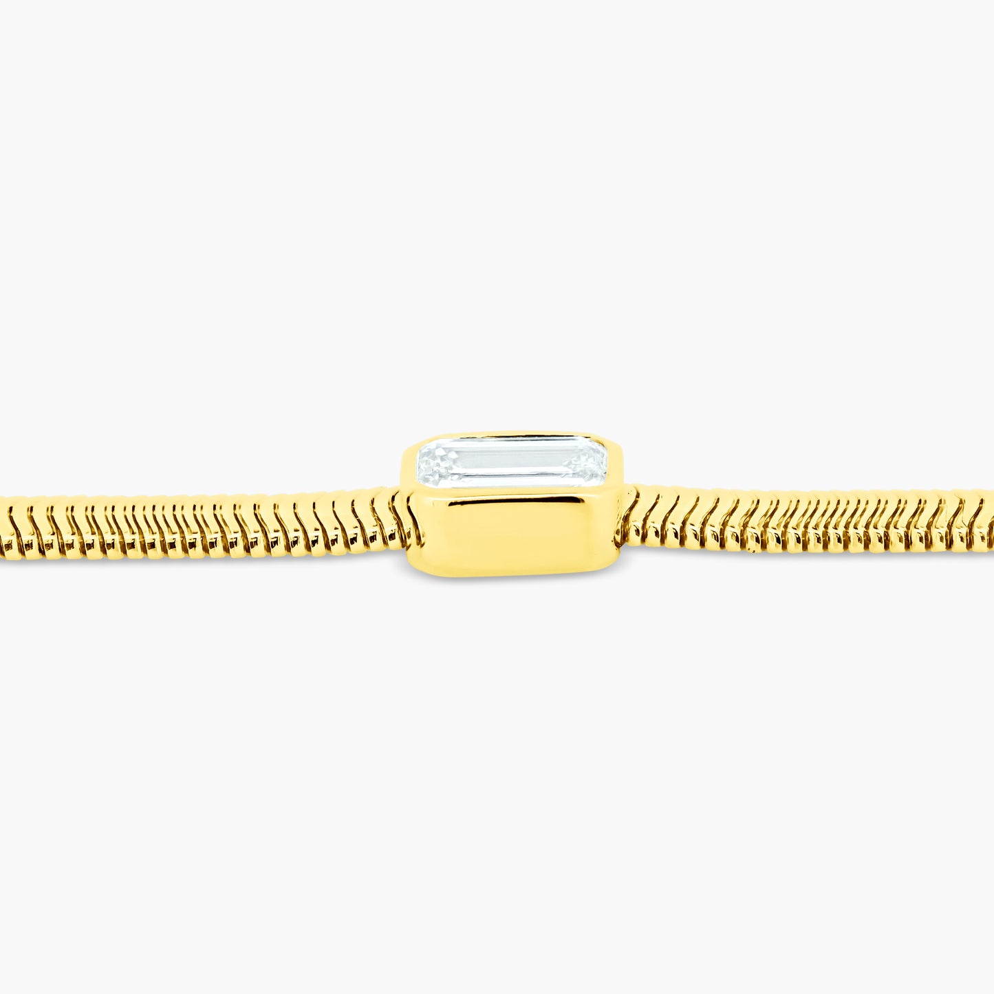 14K Yellow Gold Pear Bezel Snake Bracelet - BEM50SE