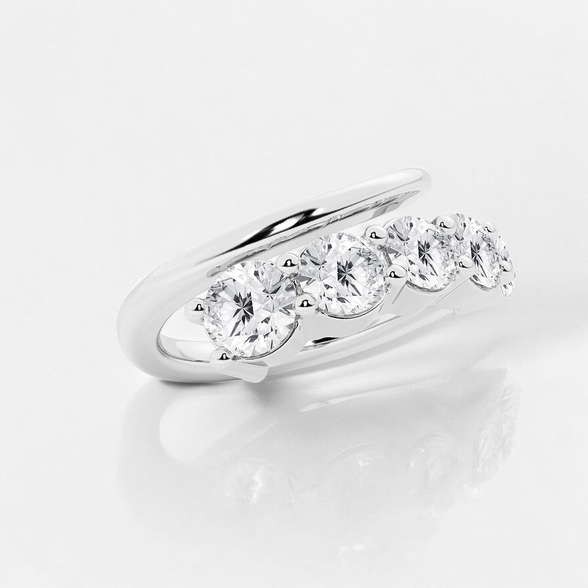 Round Lab Grown Diamond Open Twist Fashion Band