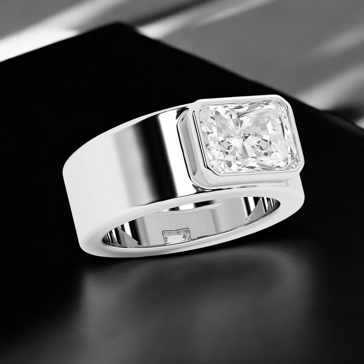 Radiant Lab Grown Diamond East West Bezel Set Cigar Fashion Band