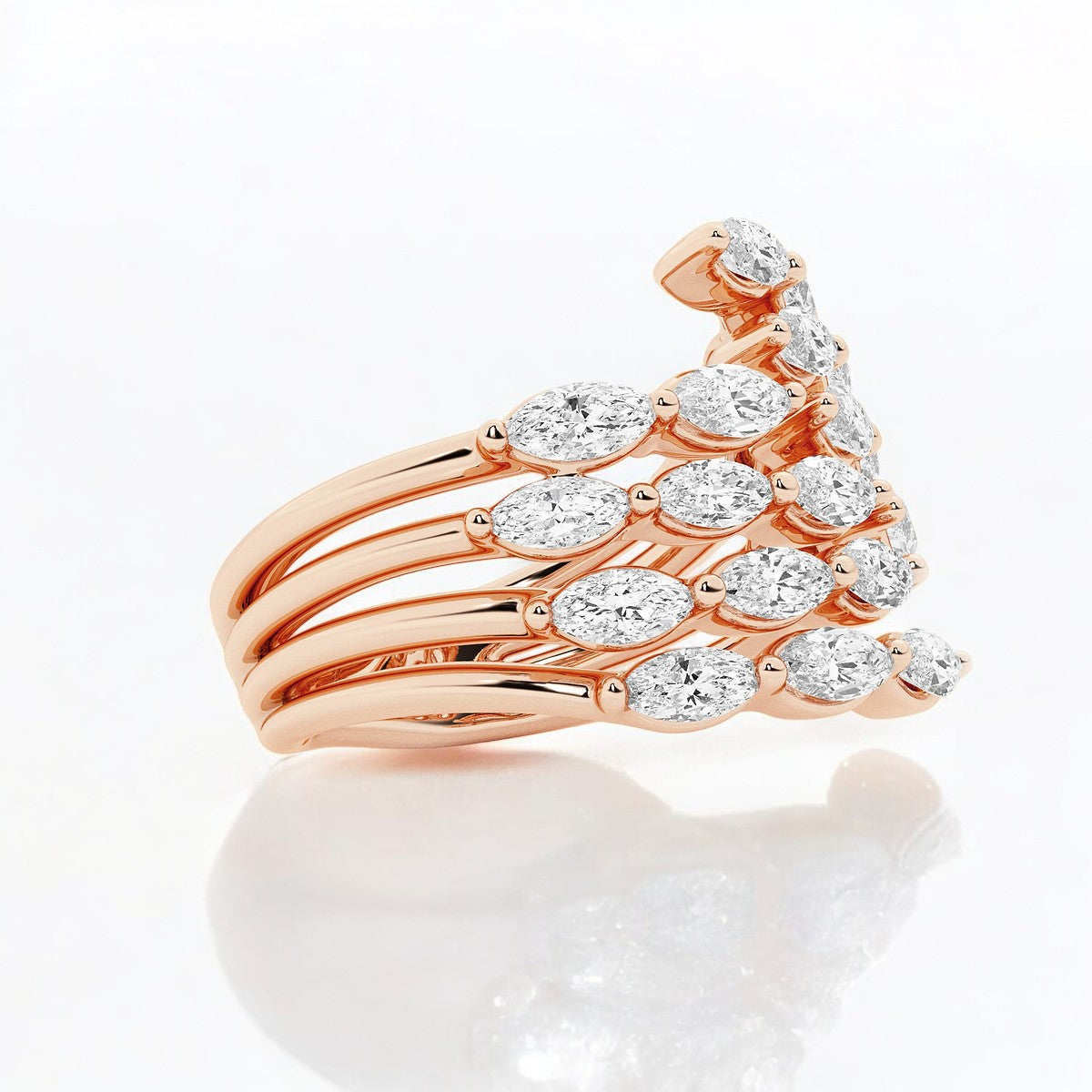 Marquise Lab Grown Diamond Open Fashion Band