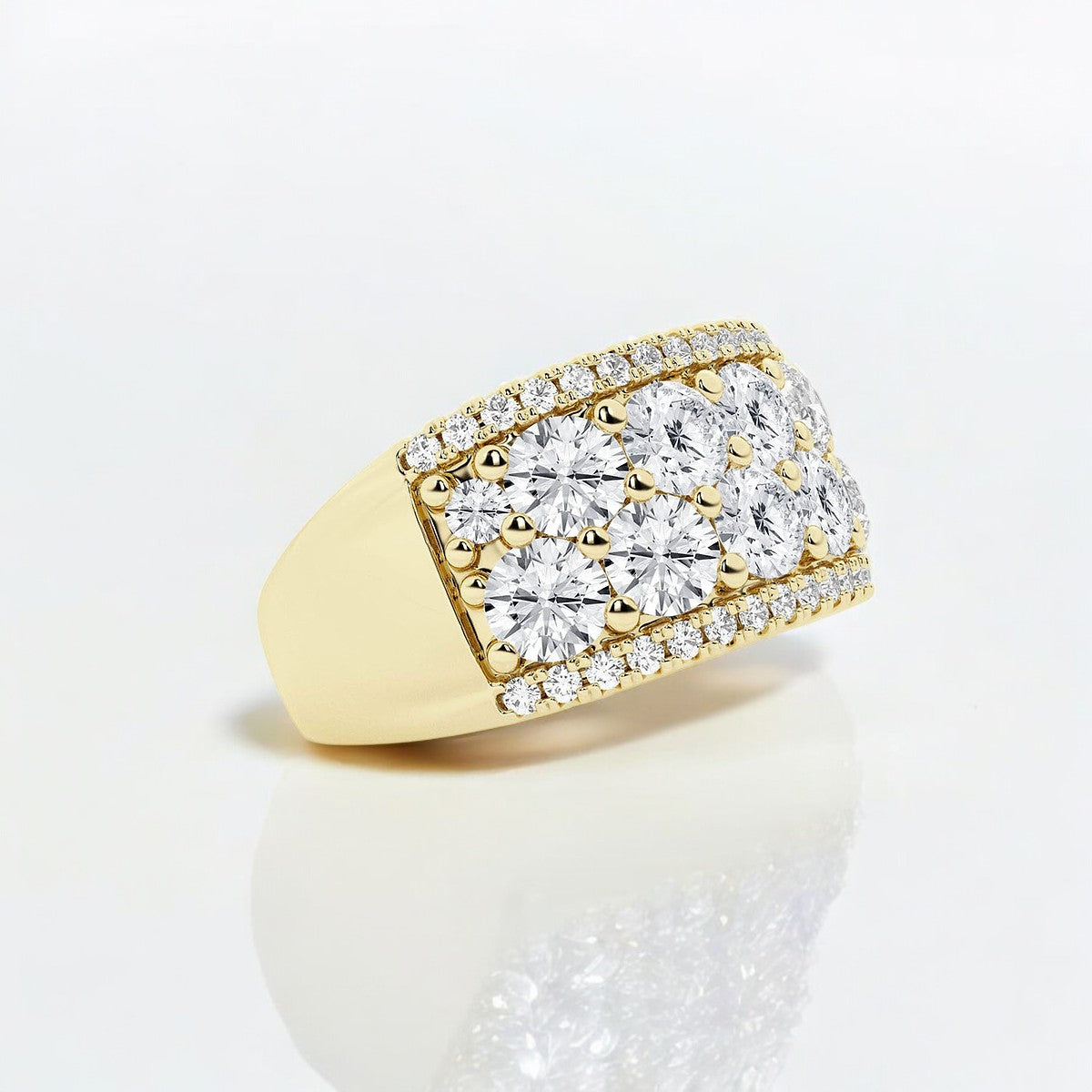 Round Lab Grown Diamond Multi Row Fashion Band