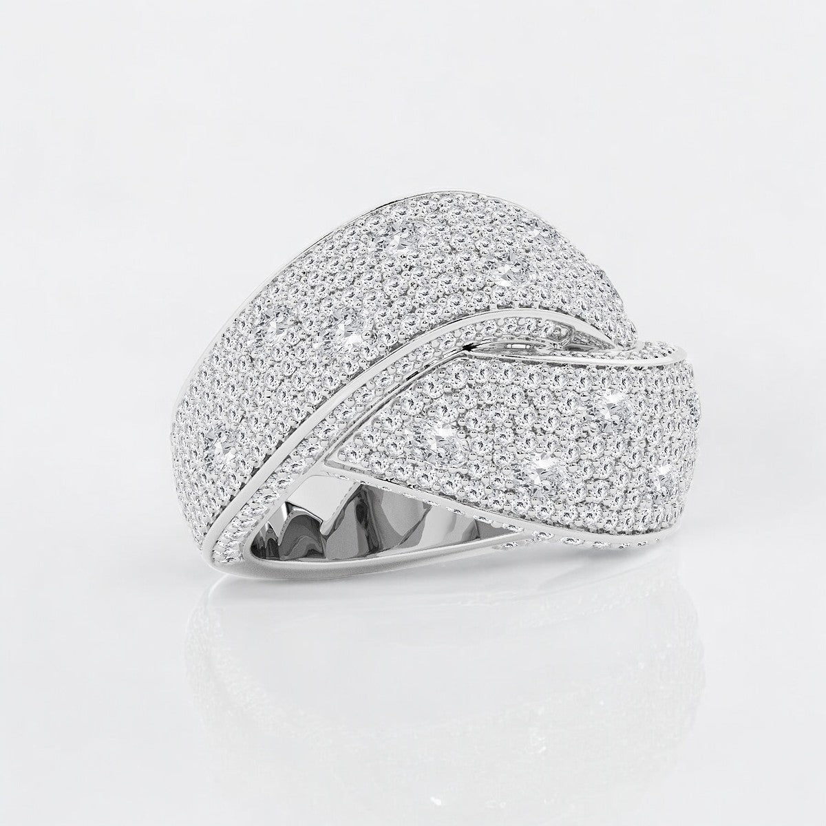 Oval Lab Grown Diamond Pave Twist Fashion Band