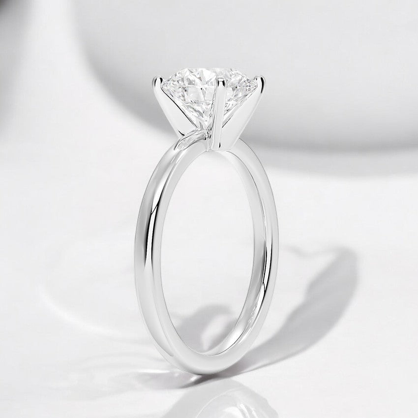 Comfort Fit 2mm Solitaire Lab Grown Diamond Engagement Ring - Intricately Designed for Modern Brides