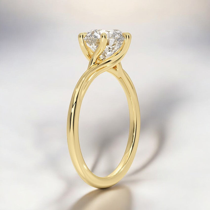 Twist Solitaire Lab Grown Diamond Engagement Ring - A Marriage of Simplicity and Beauty