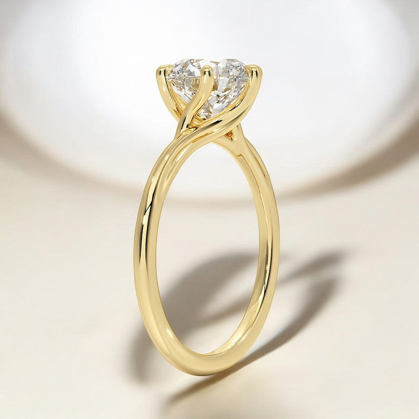 Twist Solitaire Engagement Ring - Elegantly Modern, Eternally Beautiful