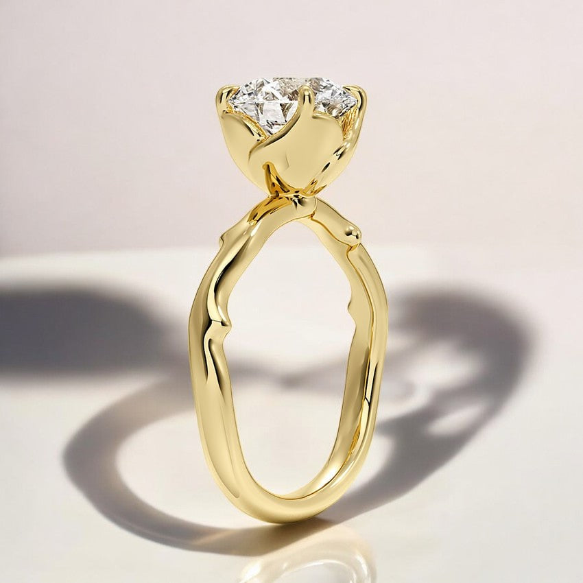 Rose Solitaire Lab Grown Diamond Engagement Ring - A Marriage of Simplicity and Beauty