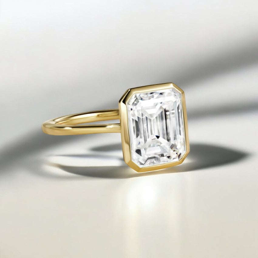 Petite 1.5mm Bezel Lab Grown Diamond Engagement Ring - A Symbol of Strength and Beauty Combined