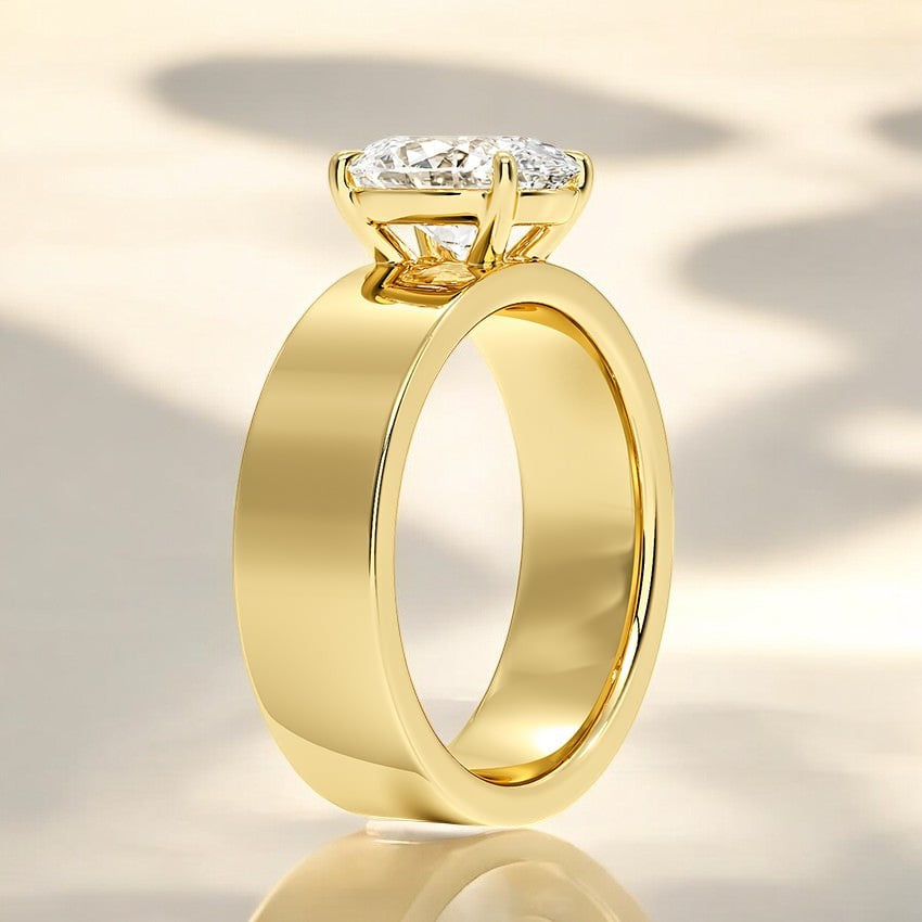 6mm Solitaire Lab Grown Diamond Engagement Ring - Intricately Designed for Modern Brides