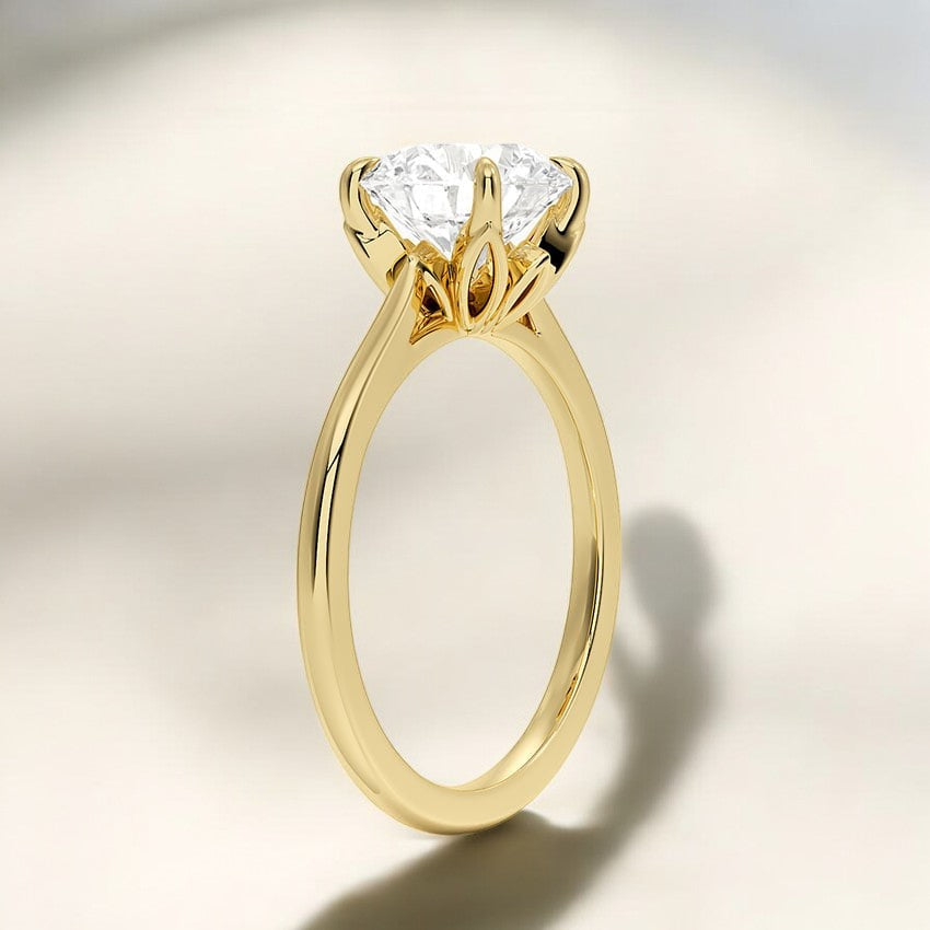 Solitaire Engagement Ring - Intricate Details for a Refined Look