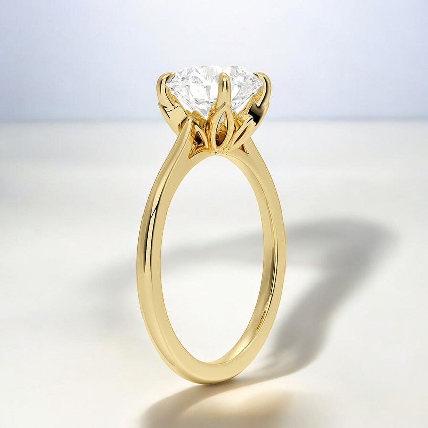 Petal Solitaire Lab Grown Diamond Engagement Ring - Designed to Last, Crafted to Shine