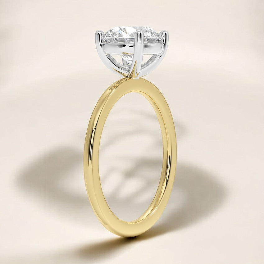 Mixed Metal Perfect Fit Solitaire Lab Grown Diamond Engagement Ring - An Expression of Timeless Beauty