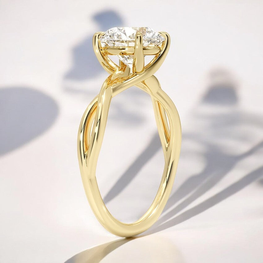 Twist Solitaire Lab Grown Diamond Engagement Ring - Gracefully Styled for a Lifetime of Memories