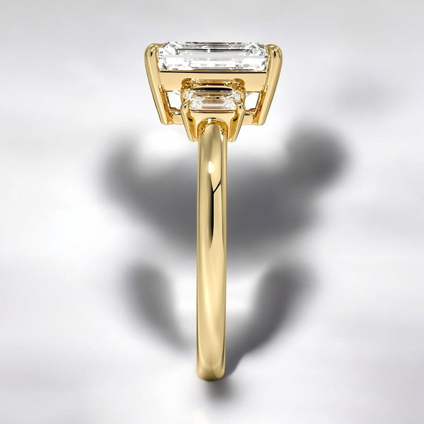 Petite Three Stone Lab Grown Diamond Engagement Ring