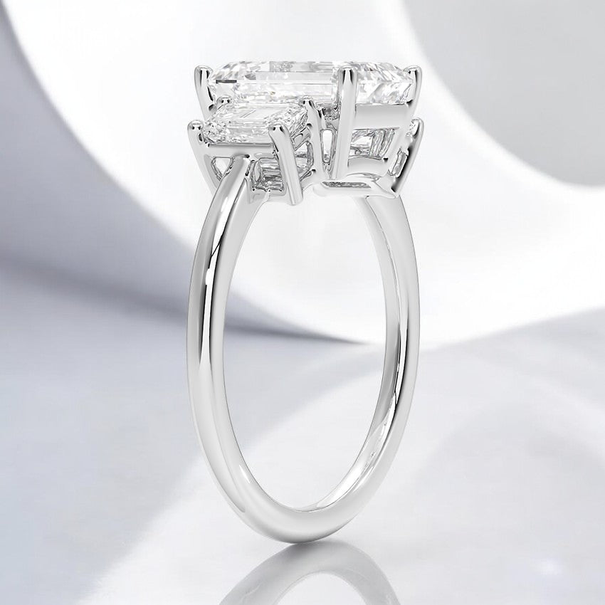 Luxe Three Stone Lab Grown Diamond Engagement Ring