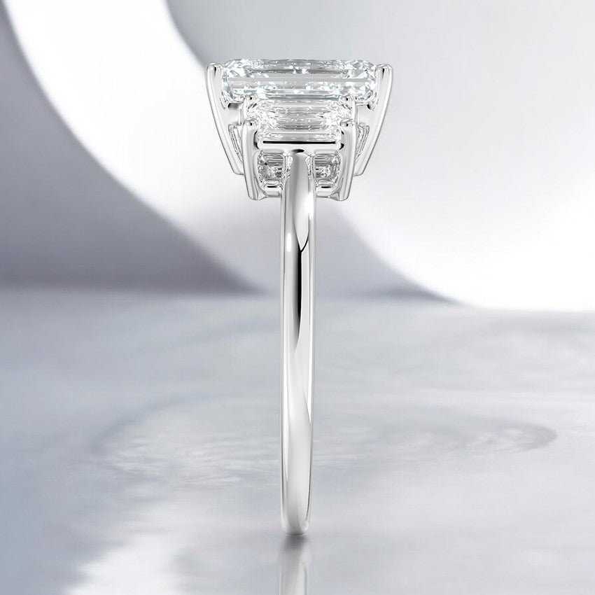 Luxe Three Stone Lab Grown Diamond Engagement Ring