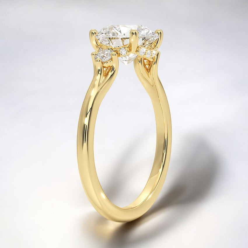 Three Stone Lab Grown Diamond Engagement Ring