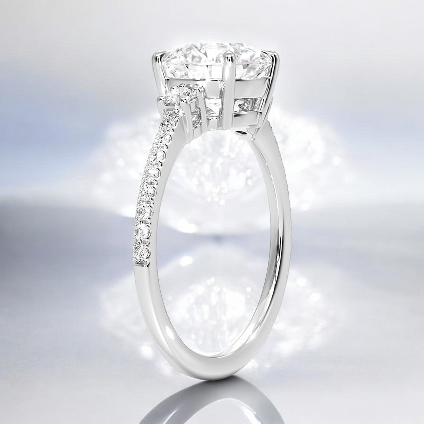 Three Stone Lab Grown Diamond Engagement Ring