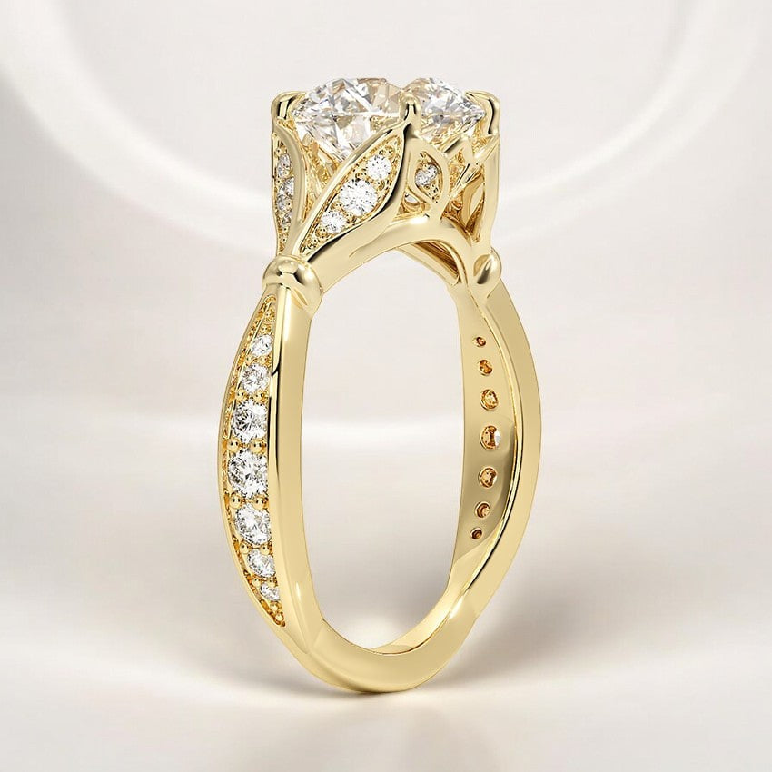 Lab Grown Diamond Engagement Ring - Modern Sophistication with Vintage Charm