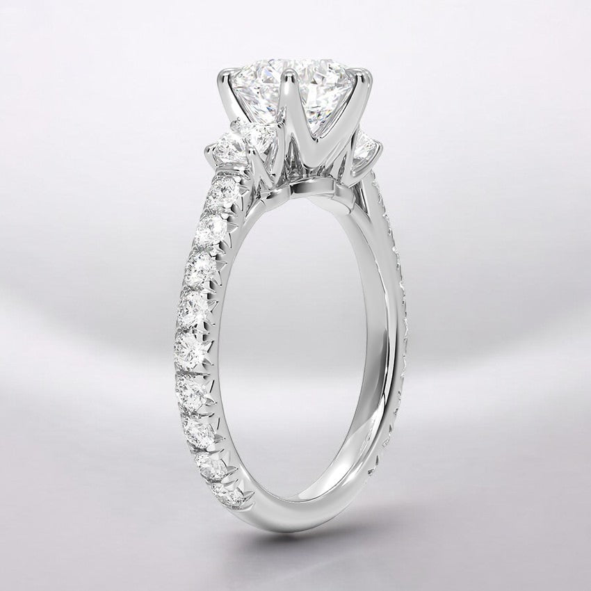 Three Stone Lab Grown Diamond Engagement Ring