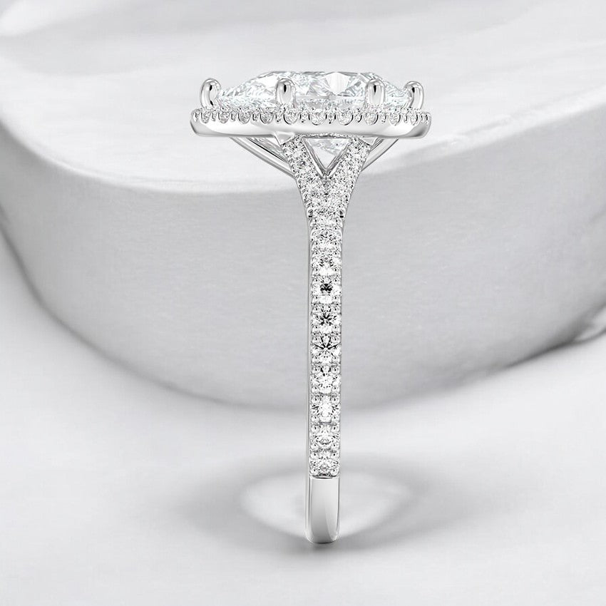 Three-Quarter Coverage Lab Grown Diamond Engagement Ring - Inspired by Nature's Beauty